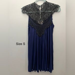NWOT flowy blue lace top